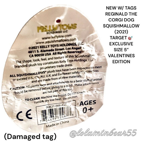 NWT OG REGINALD THE CORGI SQUISHMALLOW TARGET EXCLUSIVE VALENTINE DAY EDITION 5” - Picture 2 of 8